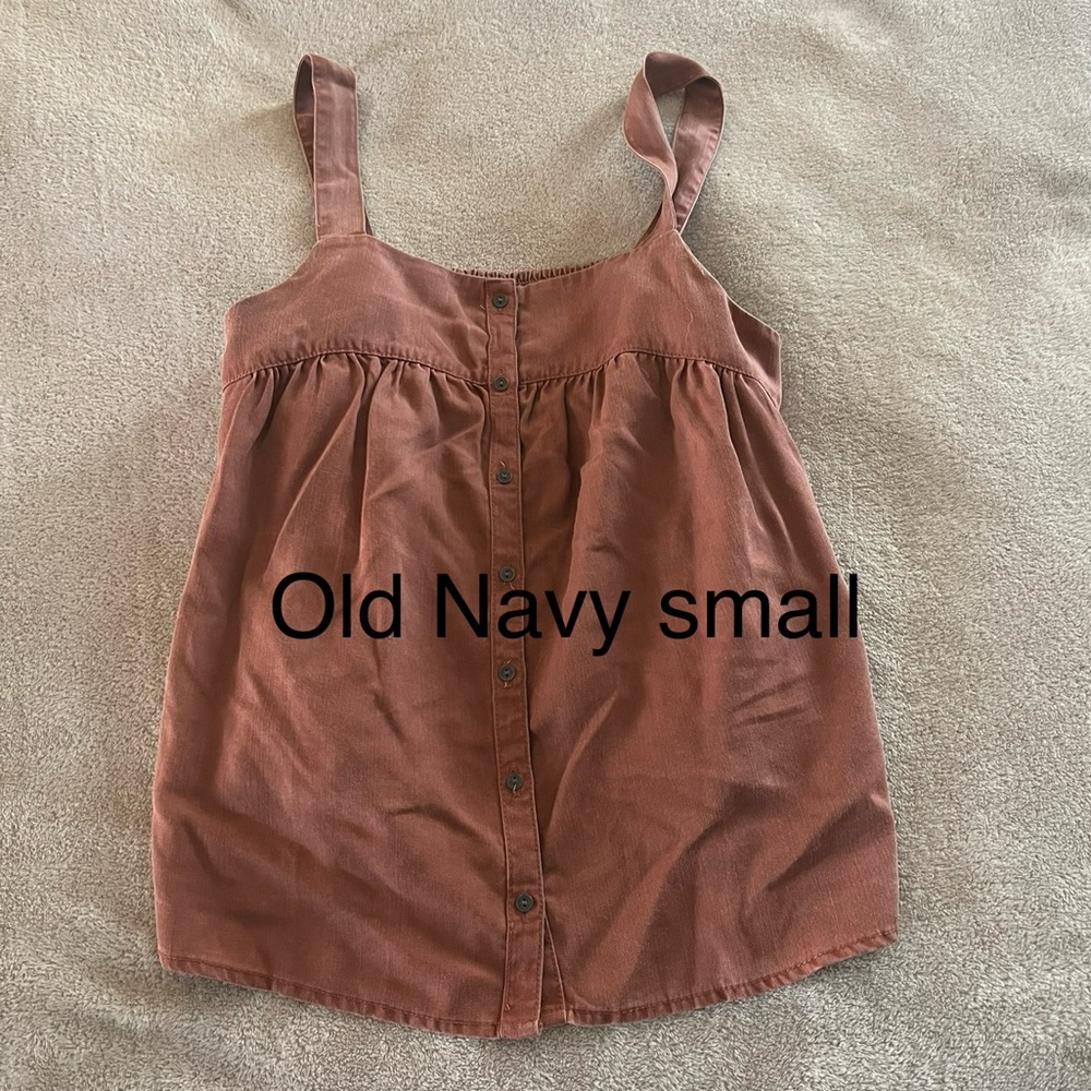 Old Navy Rust Button-Down Tank Top